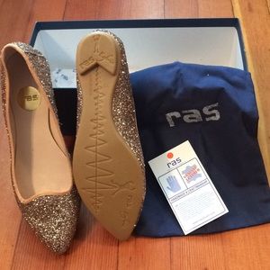 ras glitter copper ballet flats